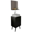 Ver imagem 1 de Conjunto para Banheiro Gabinete com Cuba e Espelheira Preto Bn3630x41x42 Tecno Mobili Preto