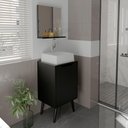Ver imagem 6 de Conjunto para Banheiro Gabinete com Cuba e Espelheira Preto Bn3630x41x42 Tecno Mobili Preto