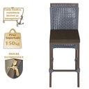Ver imagem 4 de Mesa Bistrô e 4 Banquetas Roma Marrom Corda Náutica Estofado 9 Trama Original