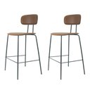 Ver imagem 1 de Kit 2 Banquetas New York Fratini 95 Cm (altura) Base Aço Preto e Assento Poliuretano (pu) Caramelo