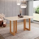 Ver imagem 1 de Mesa de Jantar 160cm Retangular 6 Lugares com Vidro Canto Arredondado Yara Henn