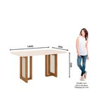 Ver imagem 2 de Mesa de Jantar 160cm Retangular 6 Lugares com Vidro Canto Arredondado Yara Henn