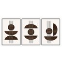 Ver imagem 1 de kit com 3 Quadros Decorativos Abstratos com Moldura e Vidro para Sala Quarto Escritório e Clínica 42