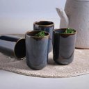 Ver imagem 4 de Jogo 4 Copos Cerâmica Porto Brasil Azul Oceano 110ml Yunomi Estilo Oriental Japonês