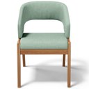 Ver imagem 2 de Kit 02 Cadeiras de Jantar e Estar Living Estofada Lince L02 Linho Verde Menta - Lyam Decor