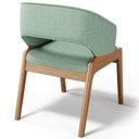 Ver imagem 3 de Kit 02 Cadeiras de Jantar e Estar Living Estofada Lince L02 Linho Verde Menta - Lyam Decor