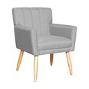 Ver imagem 4 de Kit 2 Poltronas Decorativa para Sala Recepção Cecília Linho Cinza - Lm Decor