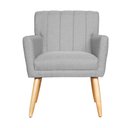 Ver imagem 3 de Kit 2 Poltronas Decorativa para Sala Recepção Cecília Linho Cinza - Lm Decor