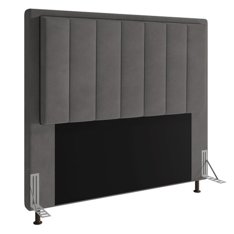 Cabeceira Opala Para Cama Box Queen 160 cm Suede Grafite - D’Rossi