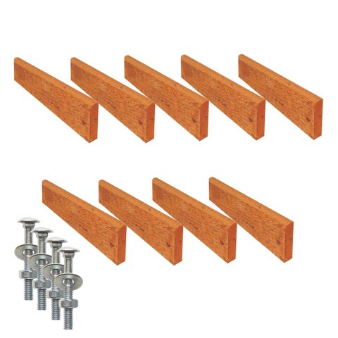 Kit 9 Réguas Pé de Banco Madeira Acabada Verniz 150x5,5x2cm Unicláudio Reguavx9cam