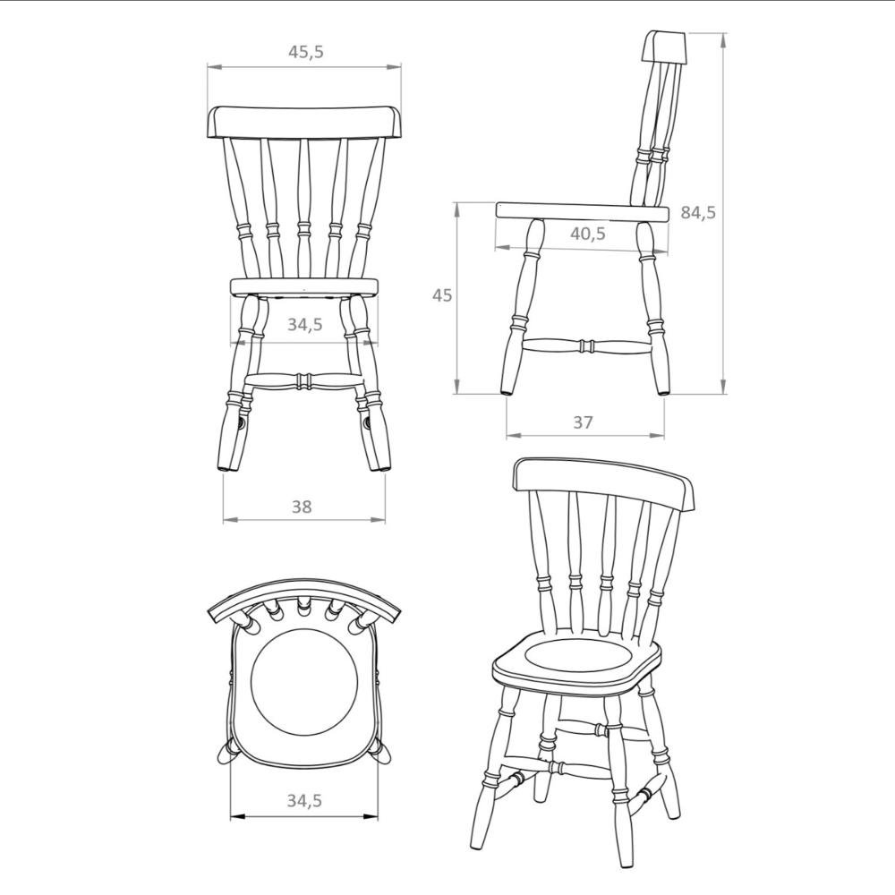 Conjunto com 6 Cadeiras de Jantar Madeira Maciça Multimóveis Cr50089  - 3