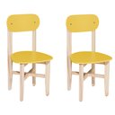 Ver imagem 1 de Kit 2 Cadeiras Colorê Infantil Assento e Encosto Amarelo Base em Madeira Maciça Pinus