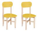 Ver imagem 1 de Kit 2 Cadeiras Colorê Infantil Assento e Encosto Amarelo Base em Madeira Maciça Pinus