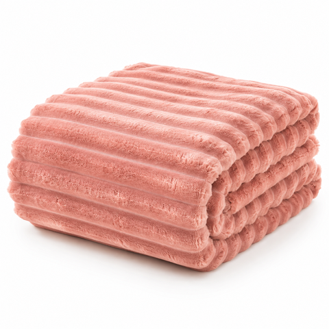 Boston Cobertor Canelado Alta Gramatura 400g Premium 1,80 x 2,20 Rosa