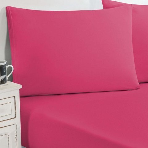 Jogo de Cama Malha Lençol 100% Algodão Gran Moratta 3 Peças Casal - Pink
