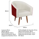 Ver imagem 6 de Kit 02 Poltronas Luiza Pés Palito Factor Vermelho e Linho - Doce Sonho Móveis KIT 2 POLTRONA POLTRON