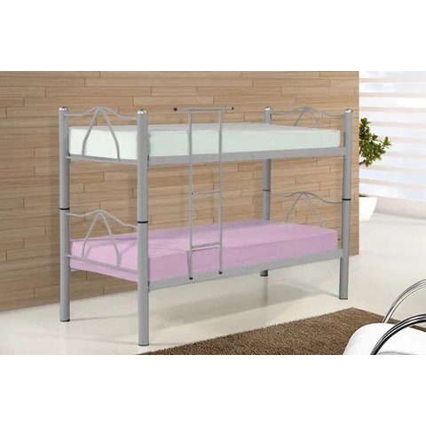 Beliche Bi Cama Tubolar em Aço, 2 Cama Solteiro Colchão 78:cinza