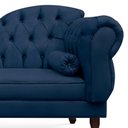 Ver imagem 2 de Recamier Divã Cancun 1,85M com Capitonê - Esquerda Suede - Ecotec Decor:Azul Marinho