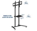Ver imagem 5 de Pedestal Plus Suporte de Chão com Bandeja e Ajuste de Altura para Tv de Ate 75 Pol Digodigodigo Pede