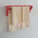 Ver imagem 1 de Toalheiro Duplo Suporte Cabideiro Porta Toalhas De Parede Acessório Para Banheiro Vermelho Laca