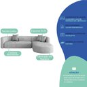 Ver imagem 5 de Sofá Modular Celinne Luxuoso Sala de Estar Decoração Luxo 265cm Linho Cinza Claro