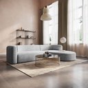 Ver imagem 2 de Sofá Modular Celinne Luxuoso Sala de Estar Decoração Luxo 265cm Linho Cinza Claro