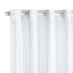 Cortina Voil Xadrez Estampado com Forro Microfibra 2,70m X 2,30m Semi Blecaute Sala Quarto Branco - 3