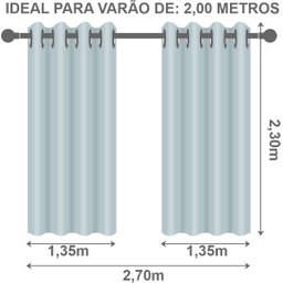 Cortina Voil Xadrez Estampado com Forro Microfibra 2,70m X 2,30m Semi Blecaute Sala Quarto Branco - 6
