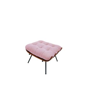 Puff Costela Veludo Rosa