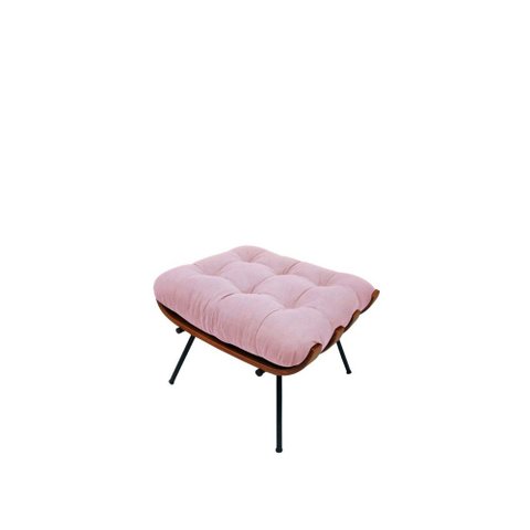 Puff Costela Veludo Rosa