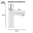 Ver imagem 2 de Torneira 1010 Bancada Automatica Branca ABS com Arejador