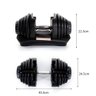 Dumbbell Halter Regulável 40kg WonderFit KDB-1090 - 4