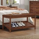 Ver imagem 1 de Banco Sapateira Hall Entrada Madeira Quarto Castanho Apoana Idimex