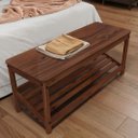 Ver imagem 5 de Banco Sapateira Hall Entrada Madeira Quarto Castanho Apoana Idimex