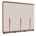 Ver imagem 2 de Roupeiro Casal Porto com 6 Portas 4 Gavetas 242x214cm Freijó/Creme 240825