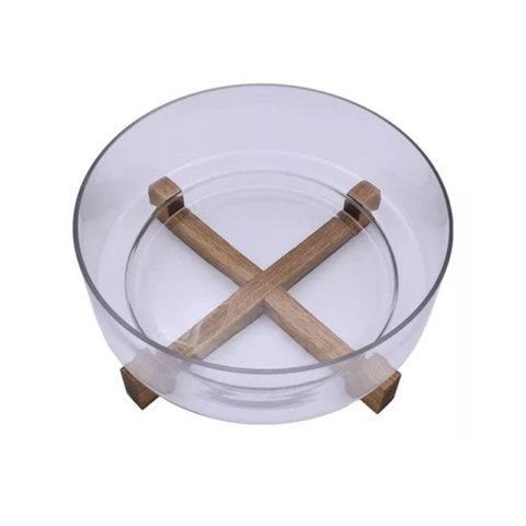 Saladeira de Vidro com Base 28 Cm Mimo Acácia Vd24047