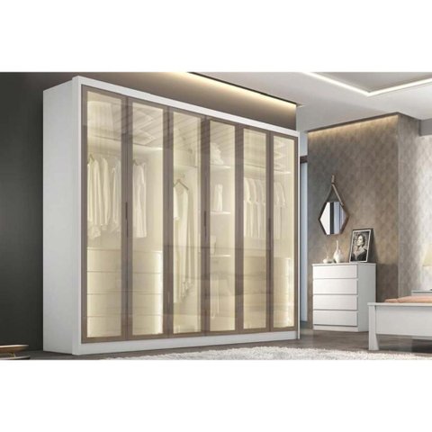 Guarda Roupa Casal Linea 6PTAS 8GAVS Neve N. Horizonte