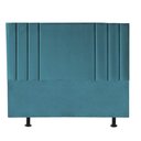 Ver imagem 2 de Cabeceira Estofada Grécia 195CM King Suede Azul Turquesa - D A DECOR