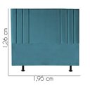 Ver imagem 3 de Cabeceira Estofada Grécia 195CM King Suede Azul Turquesa - D A DECOR