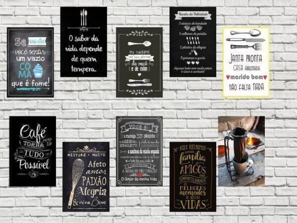 Kit 20 placas Decor Vintagê Retrô Cozinha - 2