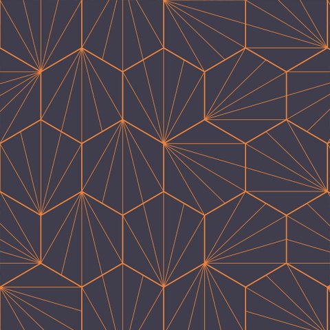 Papel de Parede Geométrico Colmeia Vetor Laranja - 1,50x0,5m