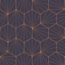Ver imagem 1 de Papel de Parede Geométrico Colmeia Vetor Laranja - 1,50x0,5m