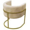 Ver imagem 6 de Kit 4 Poltrona Reforçadas Decorativa Sala de Estar Carla Base Ferro Dourada Suede Bege