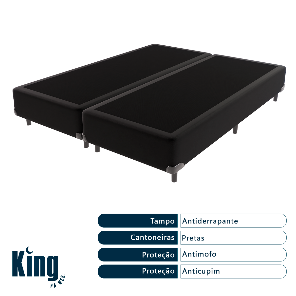 Cama Box Queen Ortobom Airtech Spring Pocket - Preto 158x198 - 3