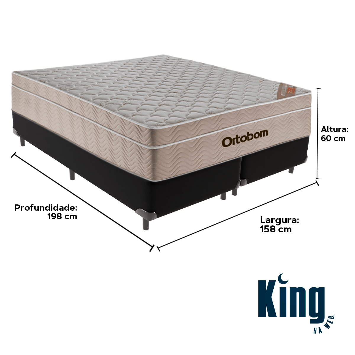 Cama Box Queen Ortobom Airtech Spring Pocket - Preto 158x198 - 4