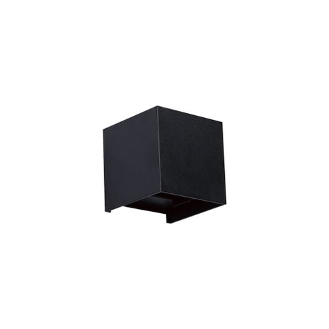Arandela Germany Free Led Quadrada 6W Bivolt 3000K Luz Amarela Preto Fosco