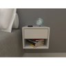 Mesa de Cabeceira 30cm Branco Off White com Gaveta e Nicho - 3