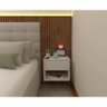 Mesa de Cabeceira 30cm Branco Off White com Gaveta e Nicho - 1