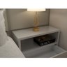 Mesa de Cabeceira 30cm Branco Off White com Gaveta e Nicho - 2