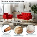 Ver imagem 3 de Kit Namoradeira e Poltrona Decorativa para Sala Recepção Manicure Consultório Alice Tecido Suede